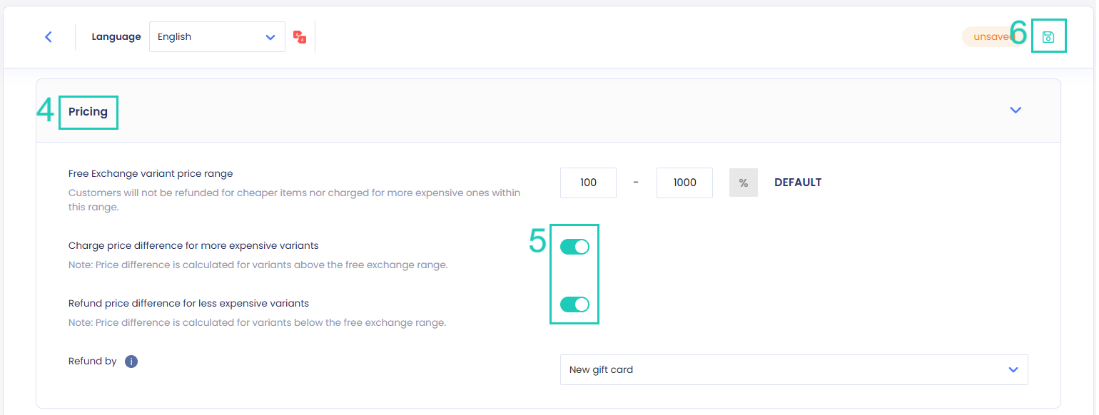 Price Difference Calculations
